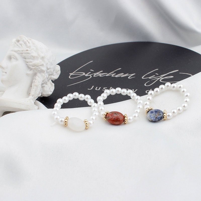 Nhẫn Đính Ngọc Trai Nhân Tạo Thời Trang Cho Nữ