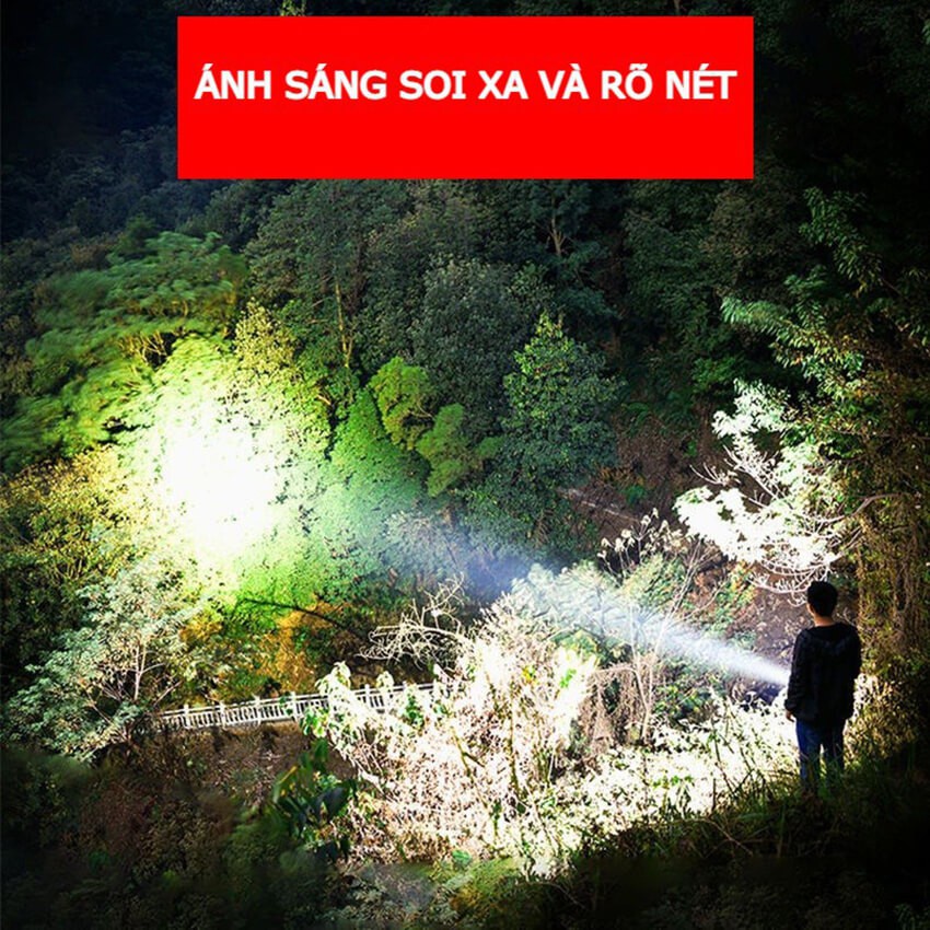 Đèn pin cầm tay siêu sáng cáp sạc micro USB chiếu xa 500m đèn pin L826