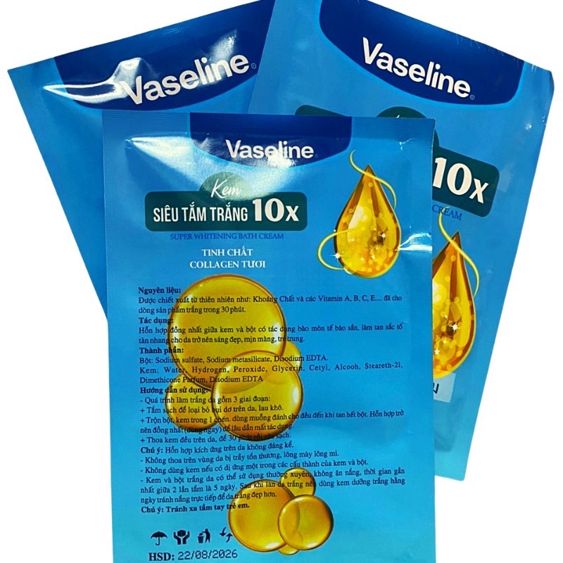 gói tắm trắng vaseline