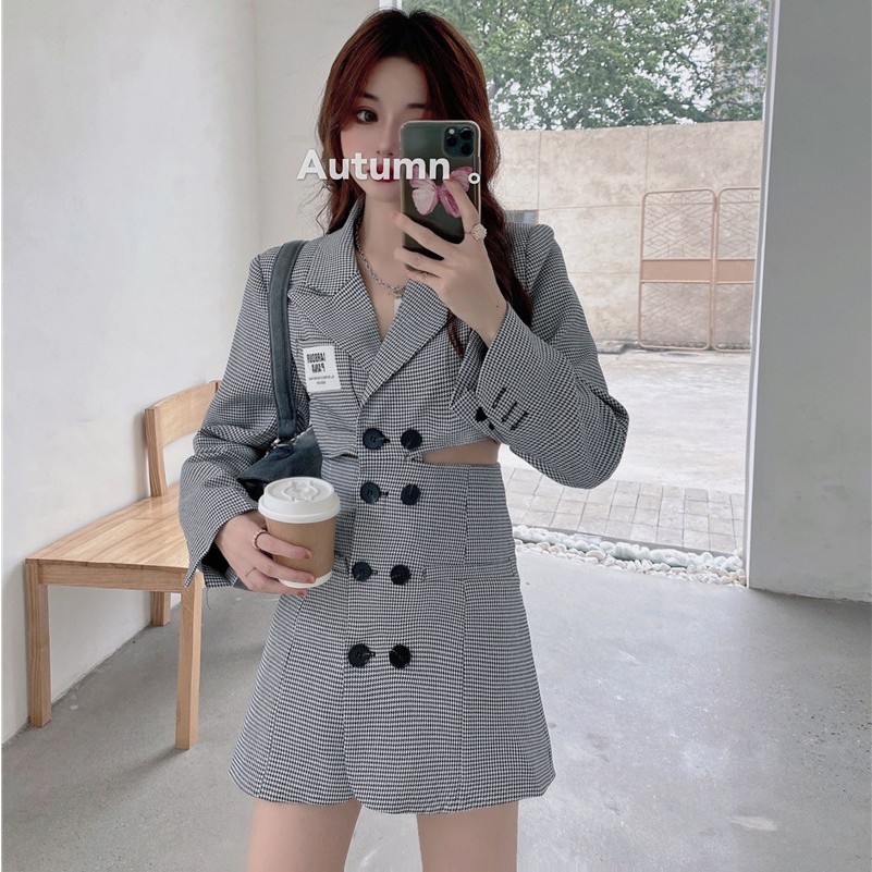 Set Bộ Vest Tay Ngắn 3 Món Thời Trang, Phù Hợp Đi Chơi, Dự Tiệc Hàng Nhập Quảng Châu