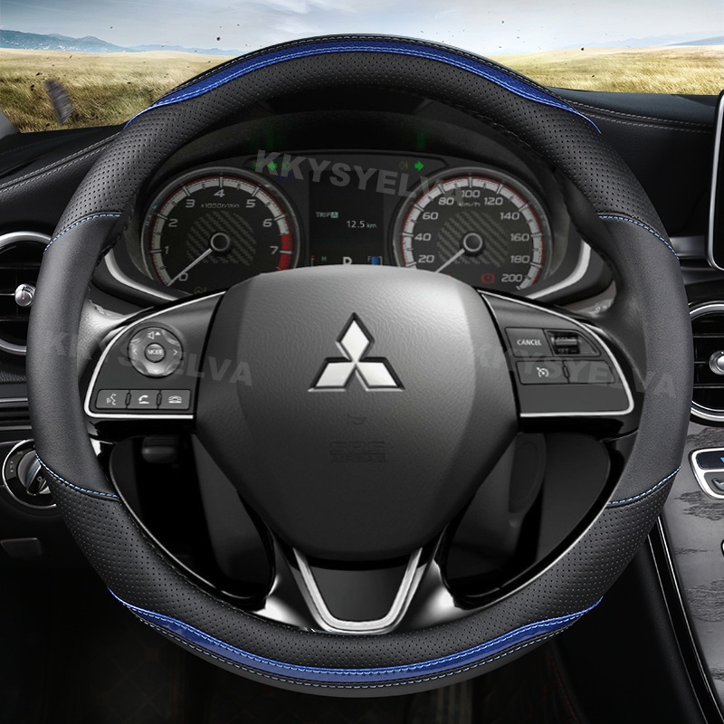 Bọc Vô Lăng Bằng Da Sợi Carbon Cho Xe Hơi Mitsubishi Stereng Outlander ASX Triton Lancer Xpander 2022