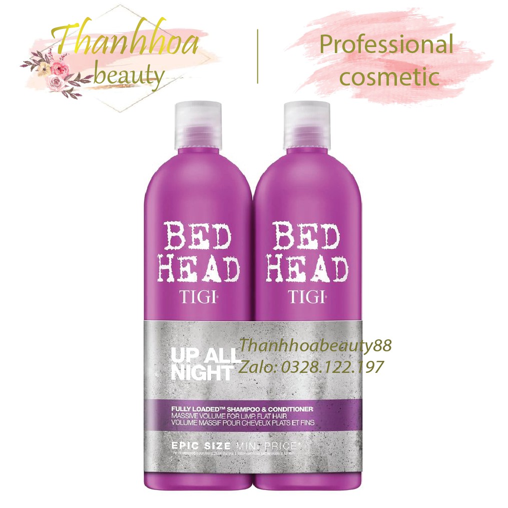 Dầu Gội Xả Tăng Phồng Tigi Tím 750ml - Bed Head Fully Loaded Volumizing 750ml - Chính Hãng