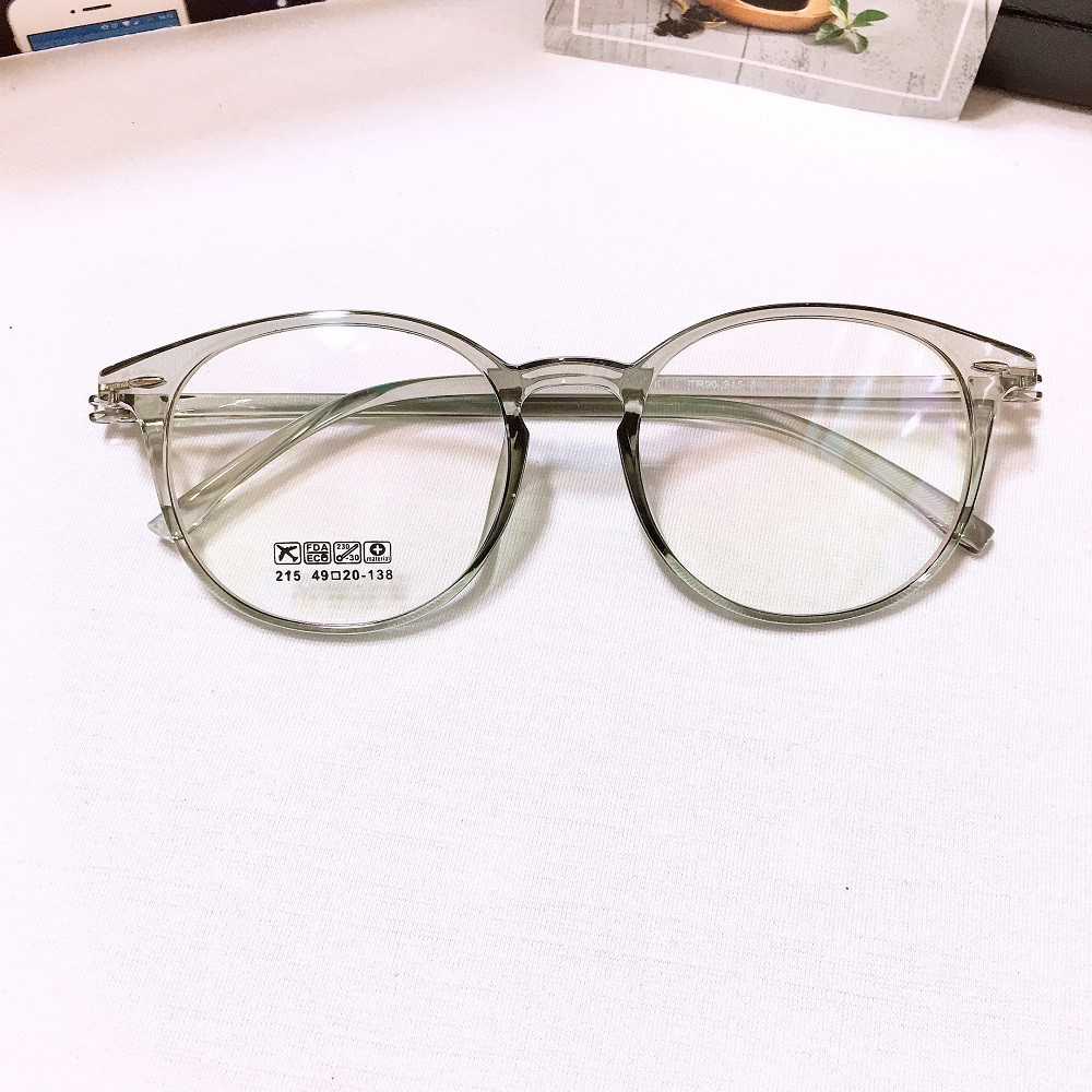 Gọng kính cận nam nữ mắt tròn nhựa dẻo Liupeyewear 215 nhiều màu đen, trắng, hồng, dáng dễ đeo chống gãy | BigBuy360 - bigbuy360.vn