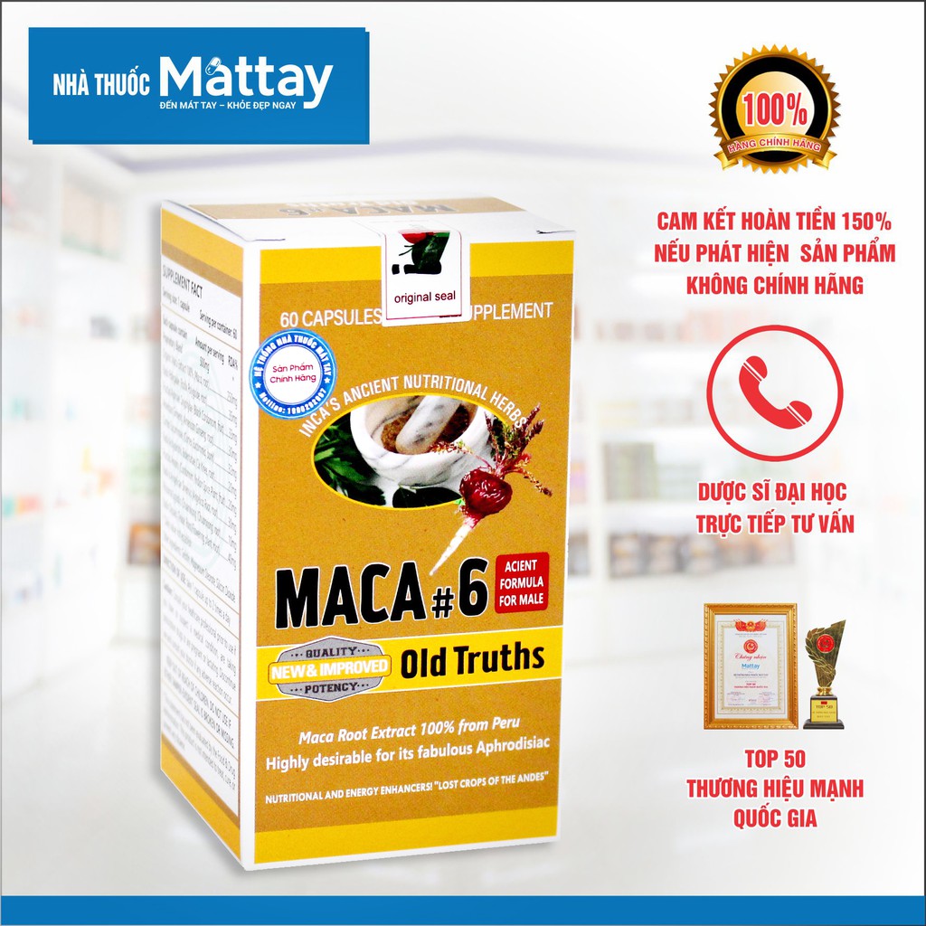 ✅  Maca 6 - Old Truths - Chai 60 Viên - Giúp Tăng Cường Sinh Lý Nam.  [Date xa]