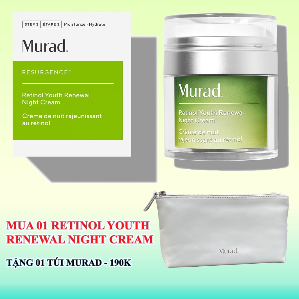 [ Tặng 190K ] Kem Dưỡng Ban Đêm Hồi Sinh Làn Da Lão Hóa Murad Retinol Youth Renewal Night Cream