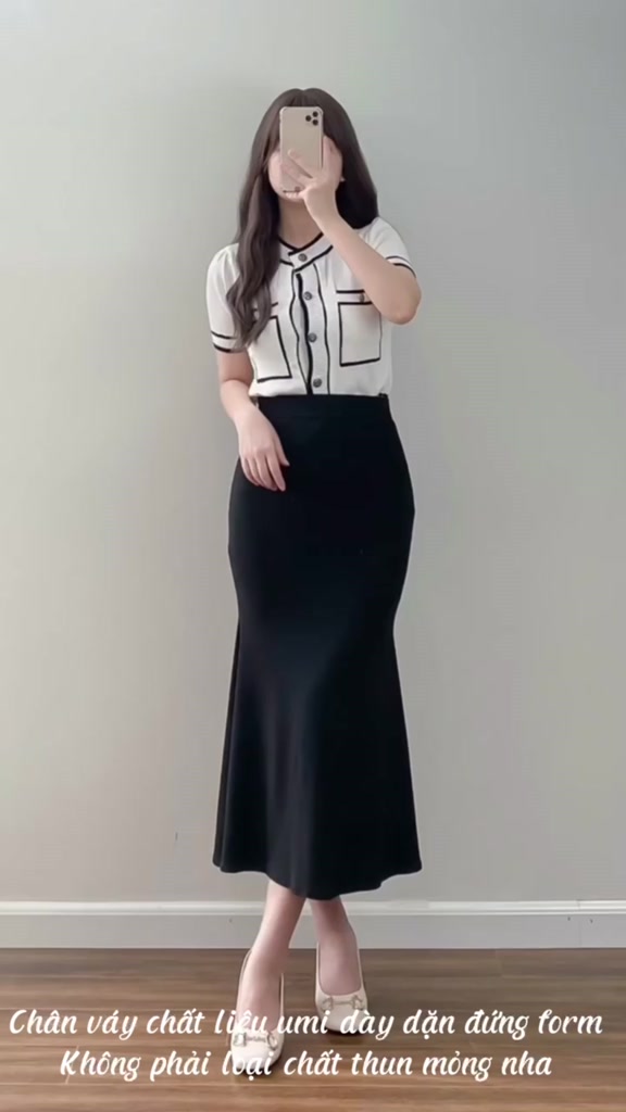 Chân váy đuôi cá dáng dài (có bigsize) umi dày lưng chun co dãn tôn dáng | BigBuy360 - bigbuy360.vn