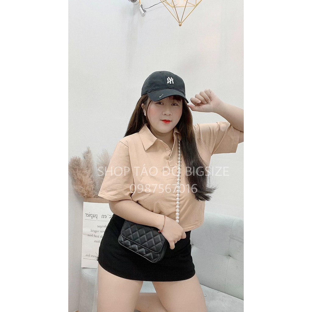 (TÁO ĐỎ BIGSIZE 55-90KG) ÁO THUN NỮ POLO CROPTOP SIÊU XINH ĐỦ MÀU DỄ PHỐI  ( ẢNH THẬT SHOP CHỤP 100%) 🥰🥰🥰 | BigBuy360 - bigbuy360.vn