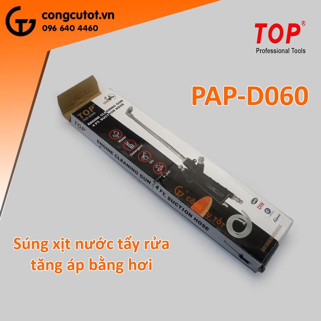 Súng xịt nước tẩy rửa tăng áp bằng hơi đầu cong hiệu TOP