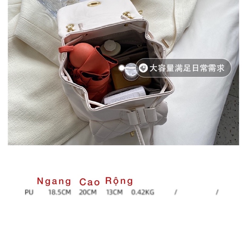 Balo thời trang nữ chất dày dặn cao cấp có thể đeo chéo mẫu mới 2022