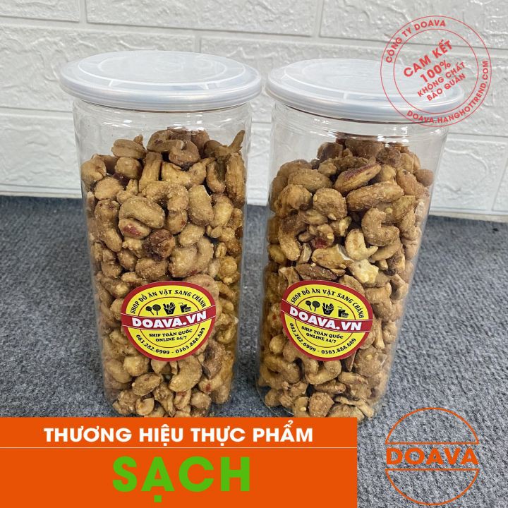 Hạt Điều Bình Phước,Hạt Điều Rang Tỏi Ớt Lá Chanh 500g - DOAVA