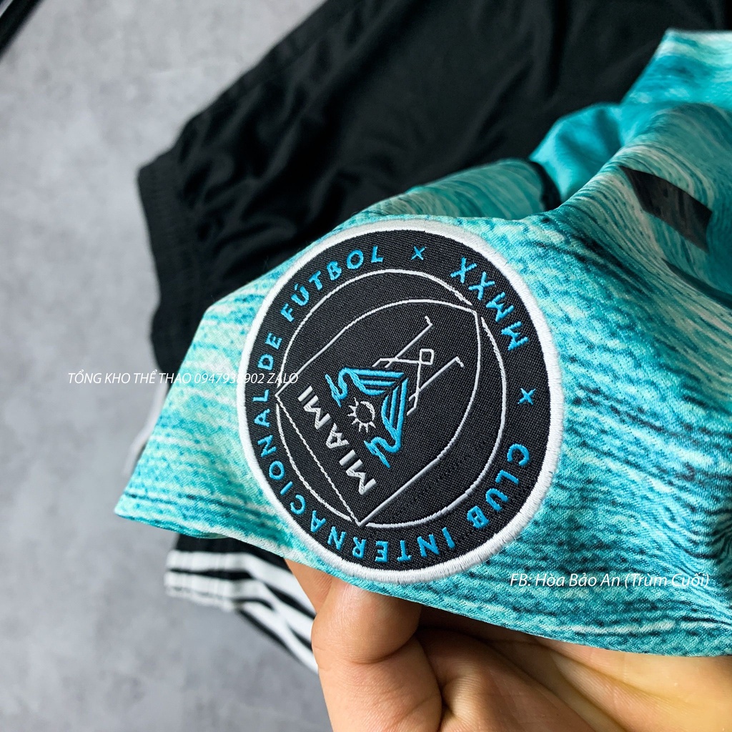 Set Bộ Thể Thao Nam Quần Áo Đá Banh Inter Miami Màu Xanh mùa giải 2021/22 - Chuẩn Mẫu Thi Đấu - Vải Polyester Gai Thái