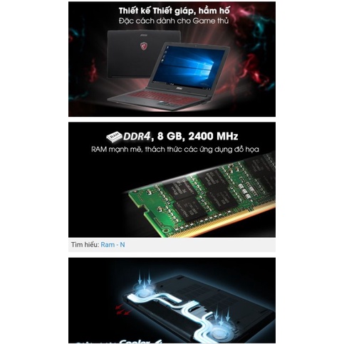Laptop MSI GL62M 7RDX i7 7700HQ16/GB/SSD 128/HDD 7200 V/P 1TB/4GB GTX1050/Win10 | BigBuy360 - bigbuy360.vn