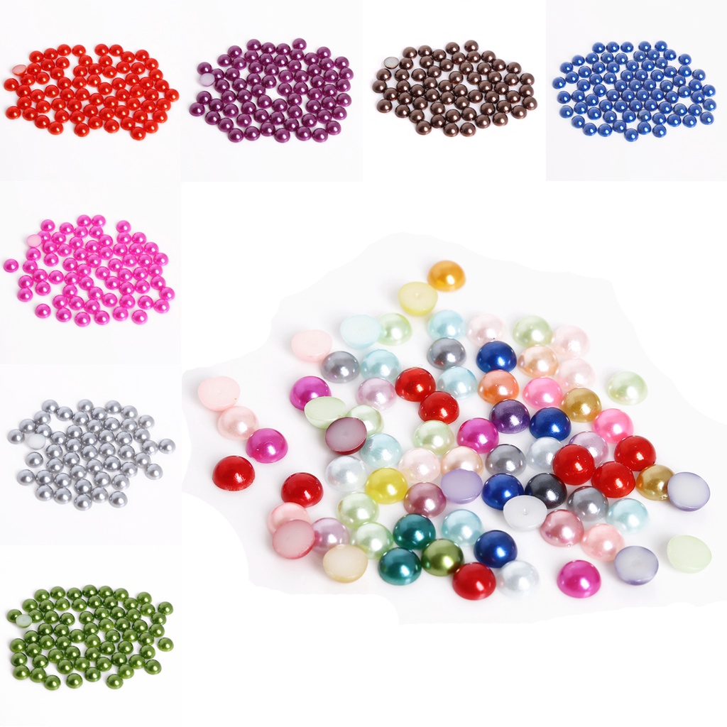 Set 200 Hạt Ngọc Trai Giả 19 Màu 8mm Bằng Acrylic Trang Trí Sổ Tay/Trang Trí Sổ Tay DIY