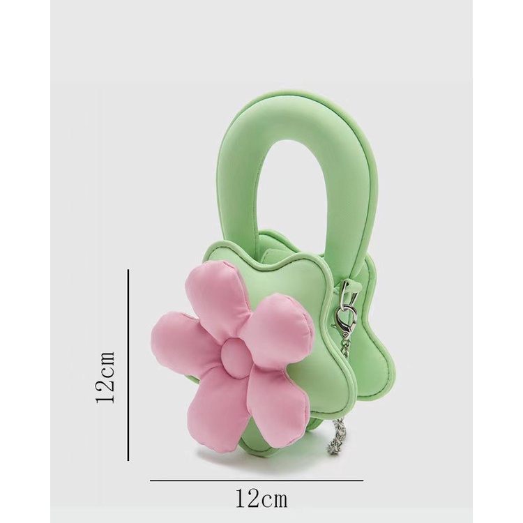 Hàng Mới Về Mới Túi Xách Dây Xích Đeo Vai Ba Chiều Đính Hoa Nhiều Màu Sắc Thời Trang Mùa Hè Cho Nữ