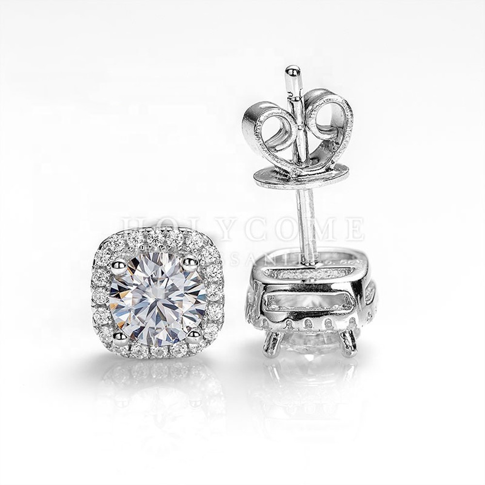 💮LANFY💮 New 925 Sterling|Fashion Square Zircon|Stud Earrings Gift Jewellery Wedding Luxury Round Female Womens