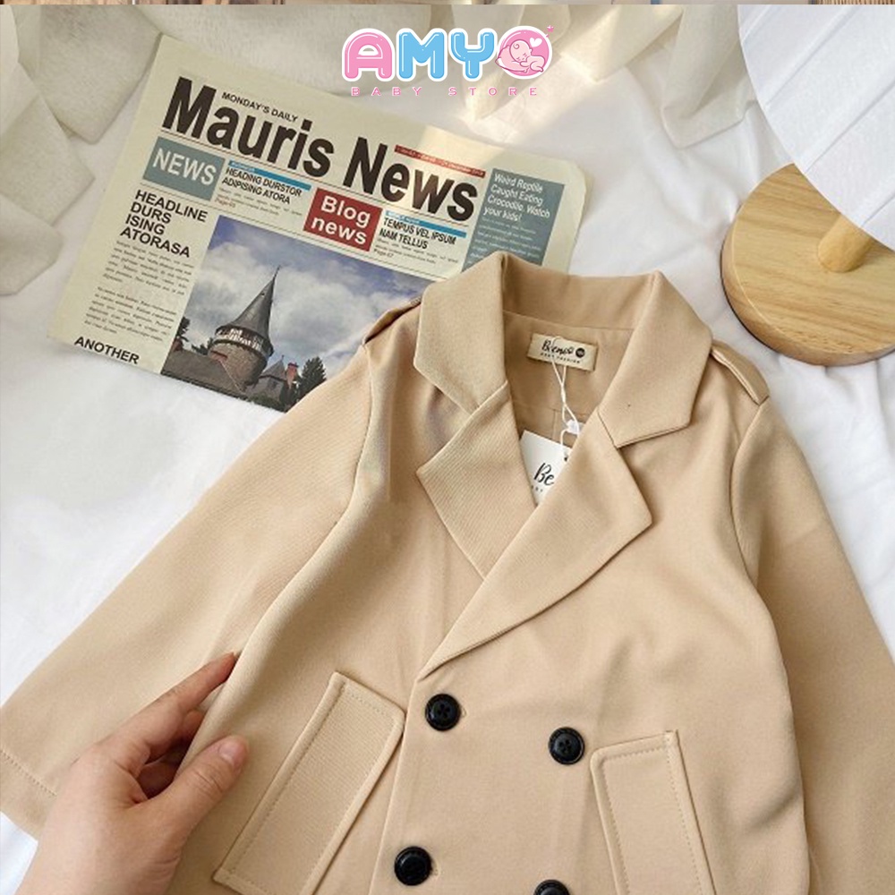 Bộ vest bé trai AMYO đồ Tết cho bé trai kèm quần tây cùng màu phong cách Hàn Quốc cao cấp 11.BV03.01-2