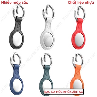 Bao da móc khóa đựng thiết bị định vị apple Airtag da xịn, tiện lợi, móc khóa inox chống gỉ