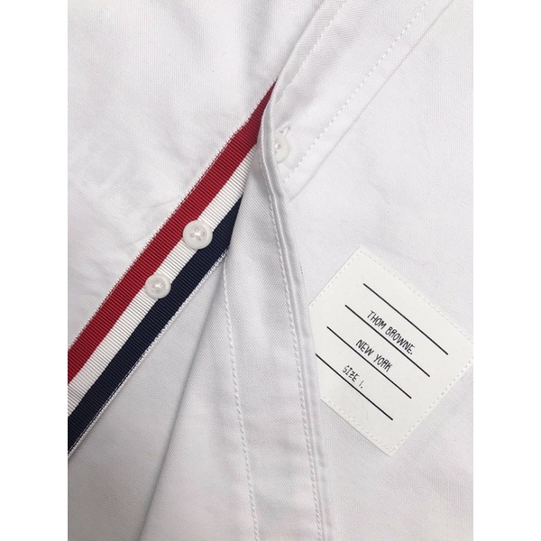 Áo sơ mi dài tay cao cấp cho nam và nữ thương hiệu Thom Browne hoạ tiết thêu hình cá heo