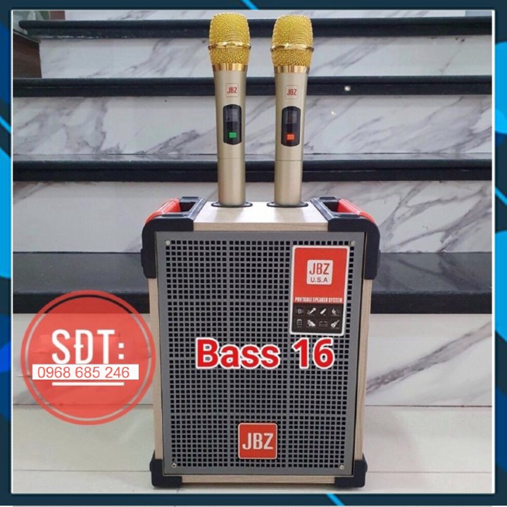 Loa kéo karaoke JBZ bass 16 mini Loa kẹo kéo di động thùng gỗ nhỏ gọn, mẫu mã đẹp mắt.