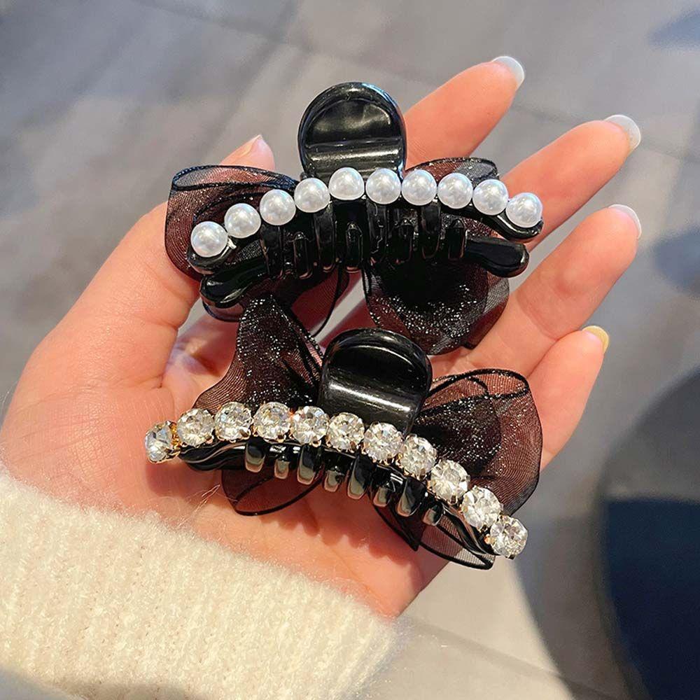 Vanes1 Nơ Cài Tóc Cô Gái Thanh Lịch Organza|Kẹp TóC HìNh Thỏ / GấU Dễ Thương Cho Nữ