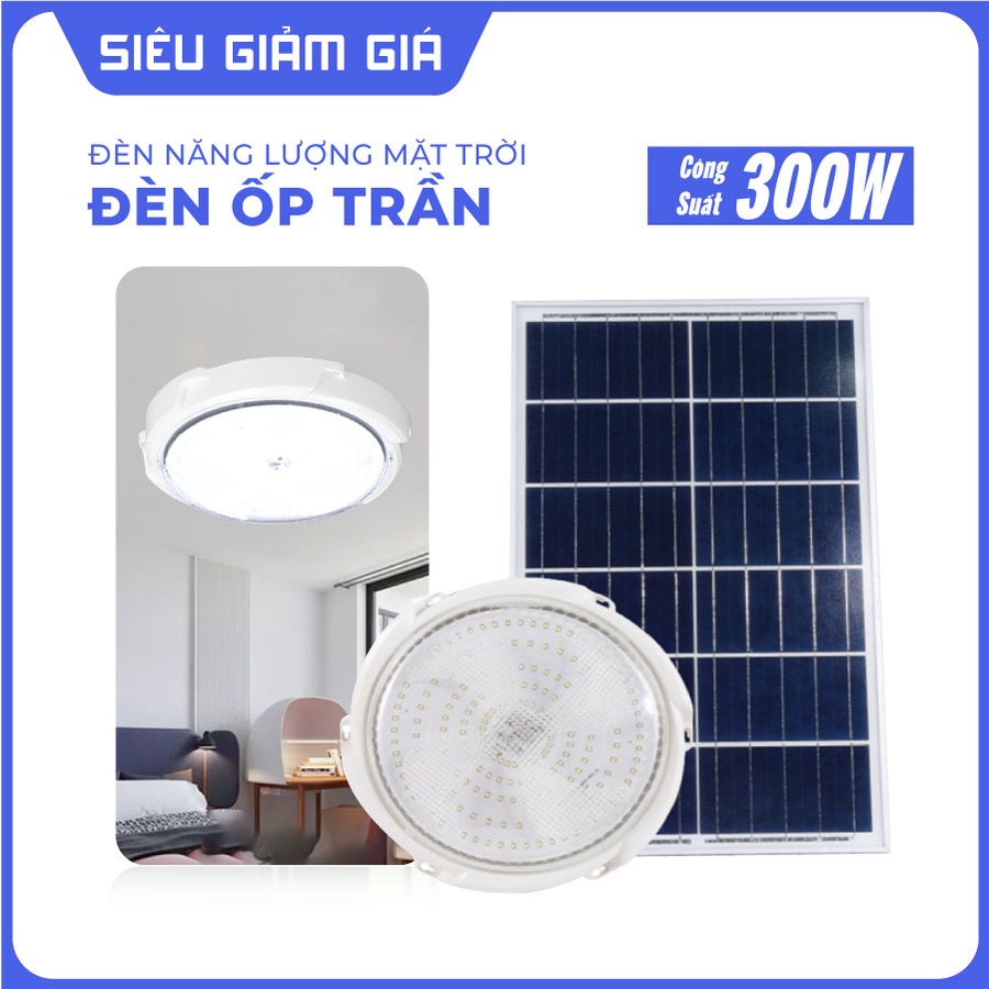 Đèn năng lượng mặt trời ốp trần SOLAR LIGHT công suất 200w-300w, Đèn trang trí trong nhà thế hệ mới công suất 200w-300w