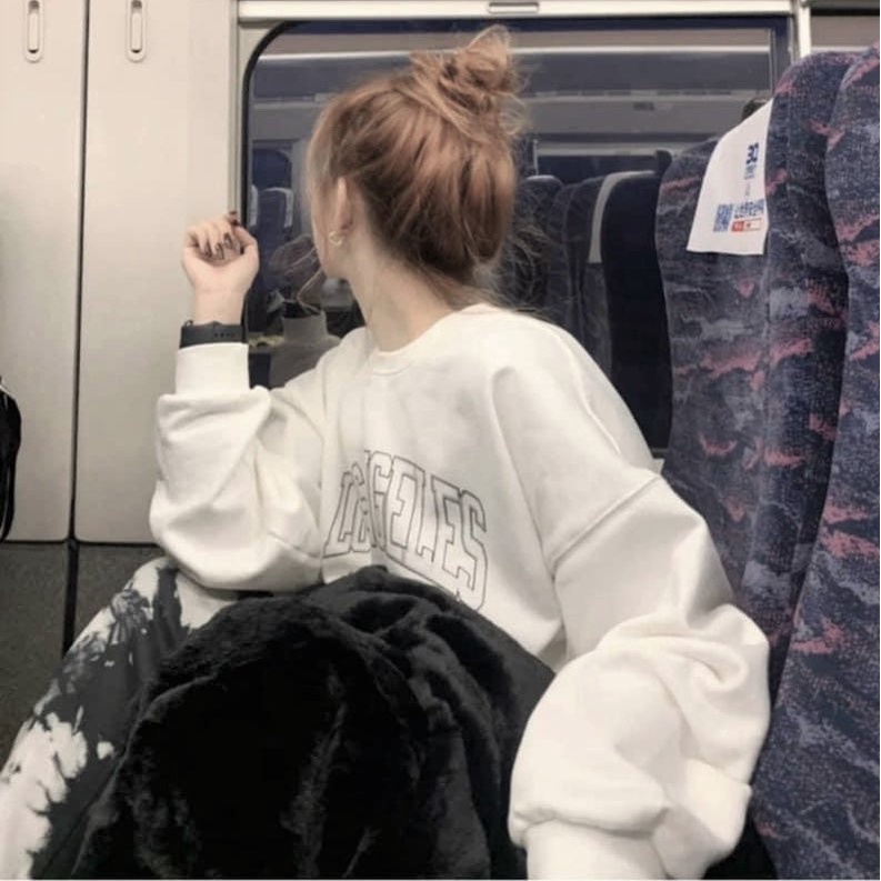 Áo nỉ sweater Losanggles , áo nỉ nữ ullzzang Bingshop dài tay form rộng vải da cá cao cấp