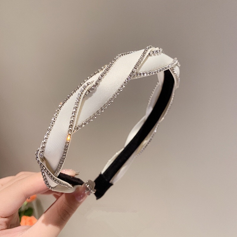 Băng đô tóc xoắn đính đá Hàn quốc