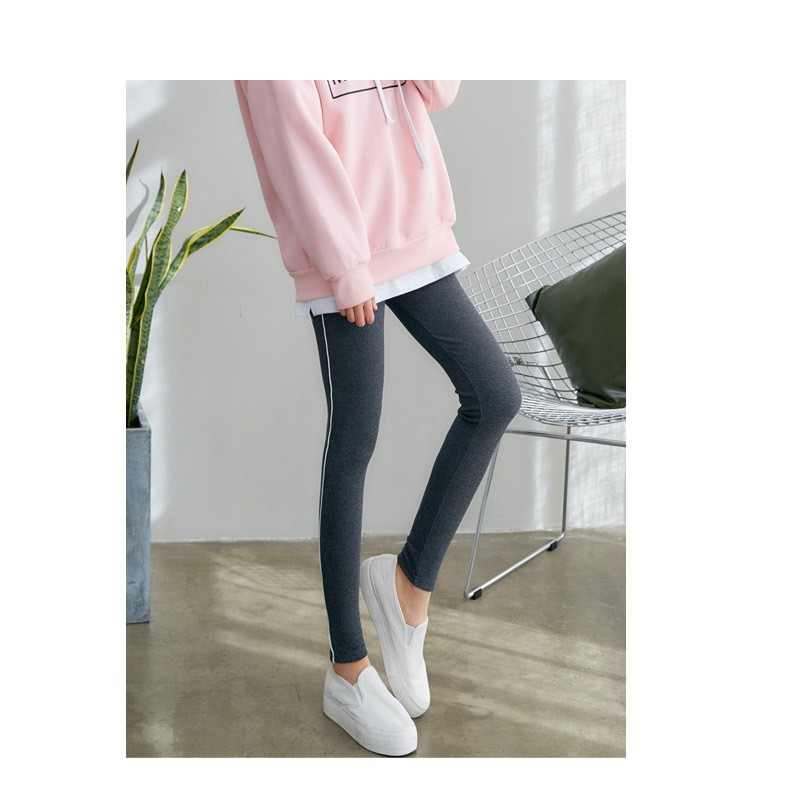 Quần Legging Đen Kẻ Sọc Hai Bên Thời Trang Cho Nữ