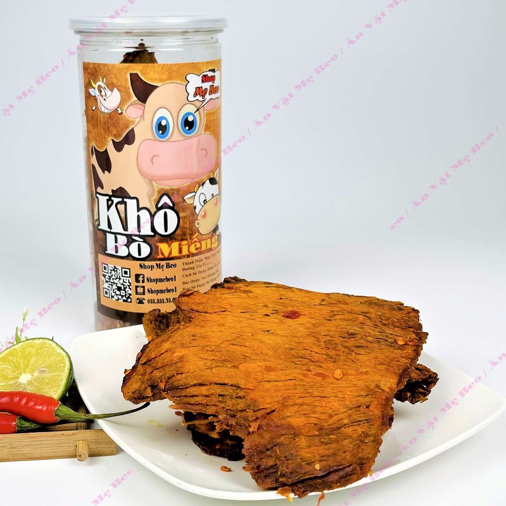 300Gr Khô Bò Miếng Loại 1 Ăn Vặt Shop Mẹ Beo ( Khô bò Thật)