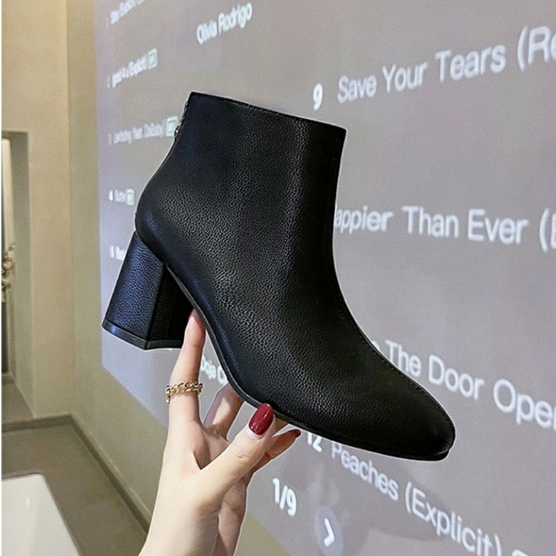 Giày bốt nữ cổ vừa da mềm Zb-N22-6 cao cấp - Đế cao 5cm - mới 2021 | BigBuy360 - bigbuy360.vn