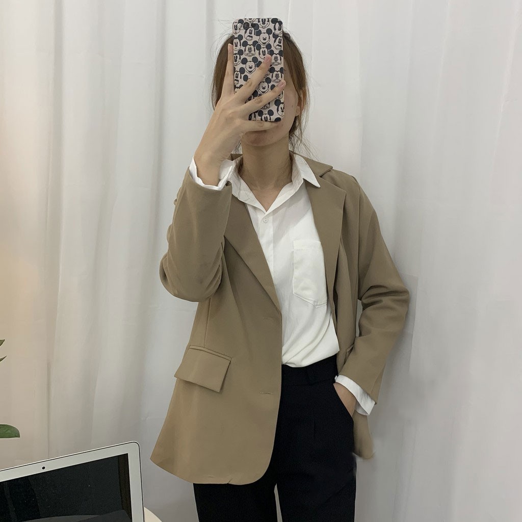 Áo Blazer nữ 2 lớp - Áo Vest khoác ngoài 𝐒𝐓𝐘𝐋𝐄 𝐔𝐋𝐙𝐙𝐀𝐍𝐆 Hàn Quốc 4 cúc, túi nắp siêu Xinh | SchoolF