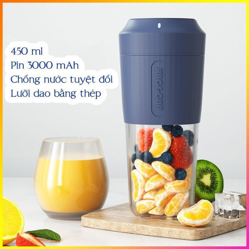 Máy xay sinh tố cầm tay Juice Cup pin 3000Mah 50W, máy xay hoa quả mini báo đèn tín hiệu khi sử dụng