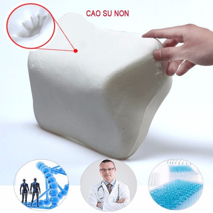 Gối Tựa Đầu Dùng Cho Xe Hơi, Ô Tô Chất Liệu Cao Su Non Cao Cấp A12 - 3 màu: Đen, Kem, Ghi