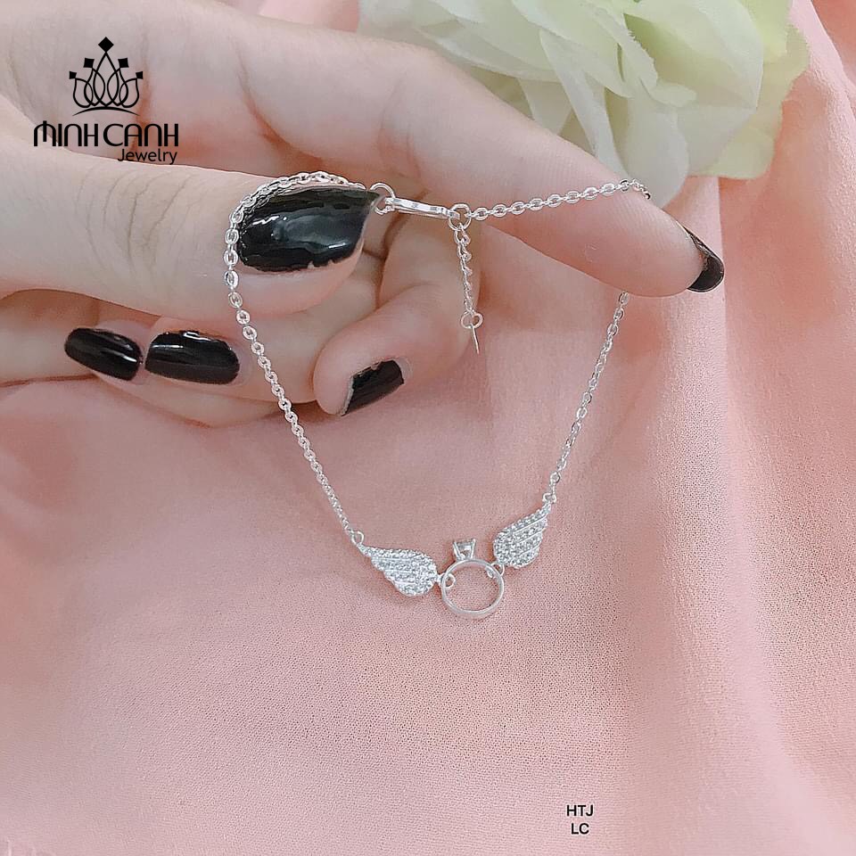 Lắc Chân Bạc Ta Hình Chiếc Nhẫn Đôi Cánh Thiên Thần - Minh Canh Jewelry