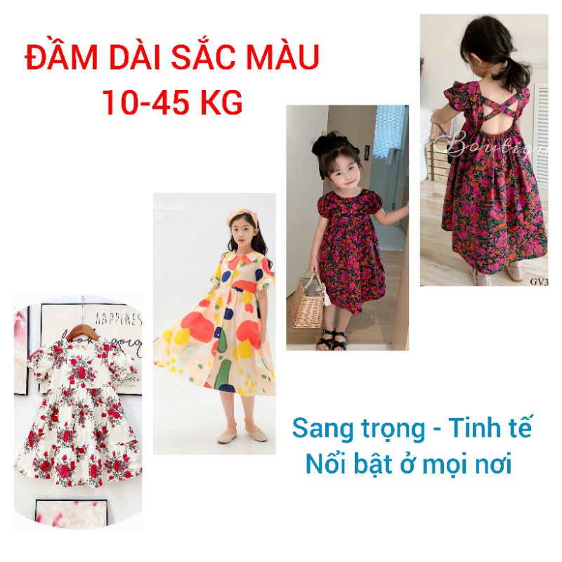 Váy đầm bé gái dễ thương mềm mại dáng babydoll trơn vải Kate mềm nhập cao cấp mùa hè Haivanco thời trang bé gái 12-45kg