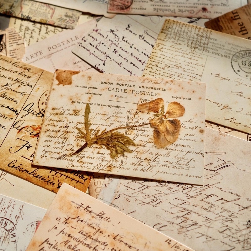 Hộp 30 tấm bưu thiếp, postcard hoạ tiết vintage