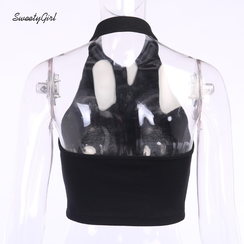 Áo croptop sát nách màu trơn cổ bẻ cài nút thời trang cho nữ