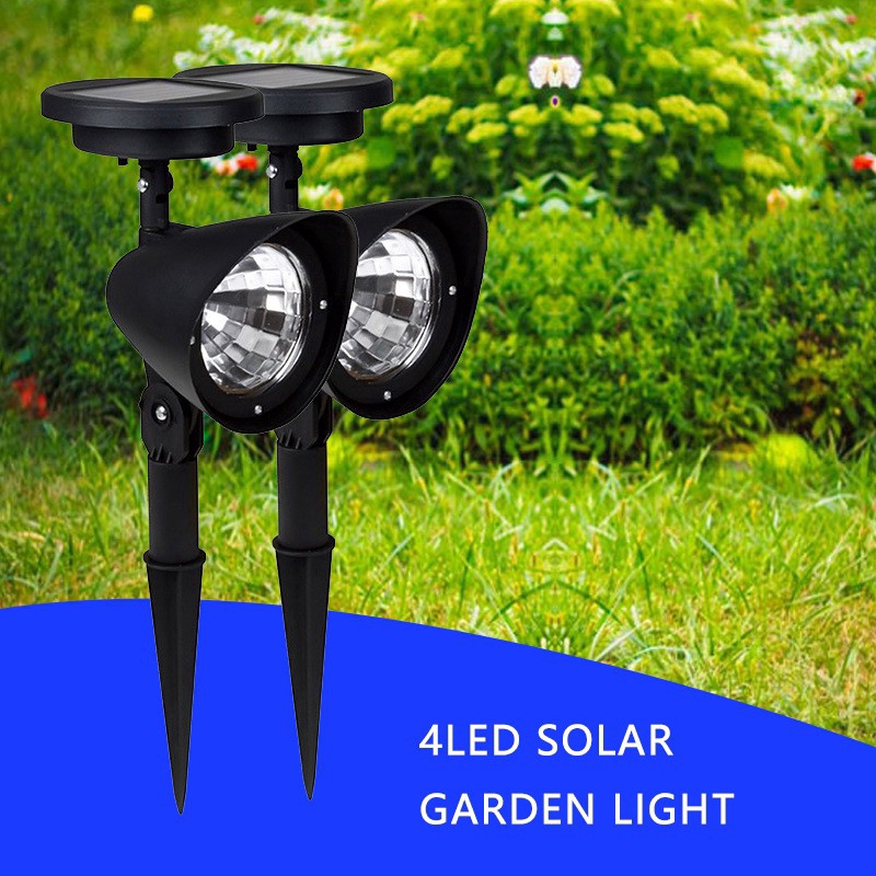 Đèn Led 4 Bóng Năng Lượng Mặt Trời Chống Thấm Nước Cho Sân Vườn