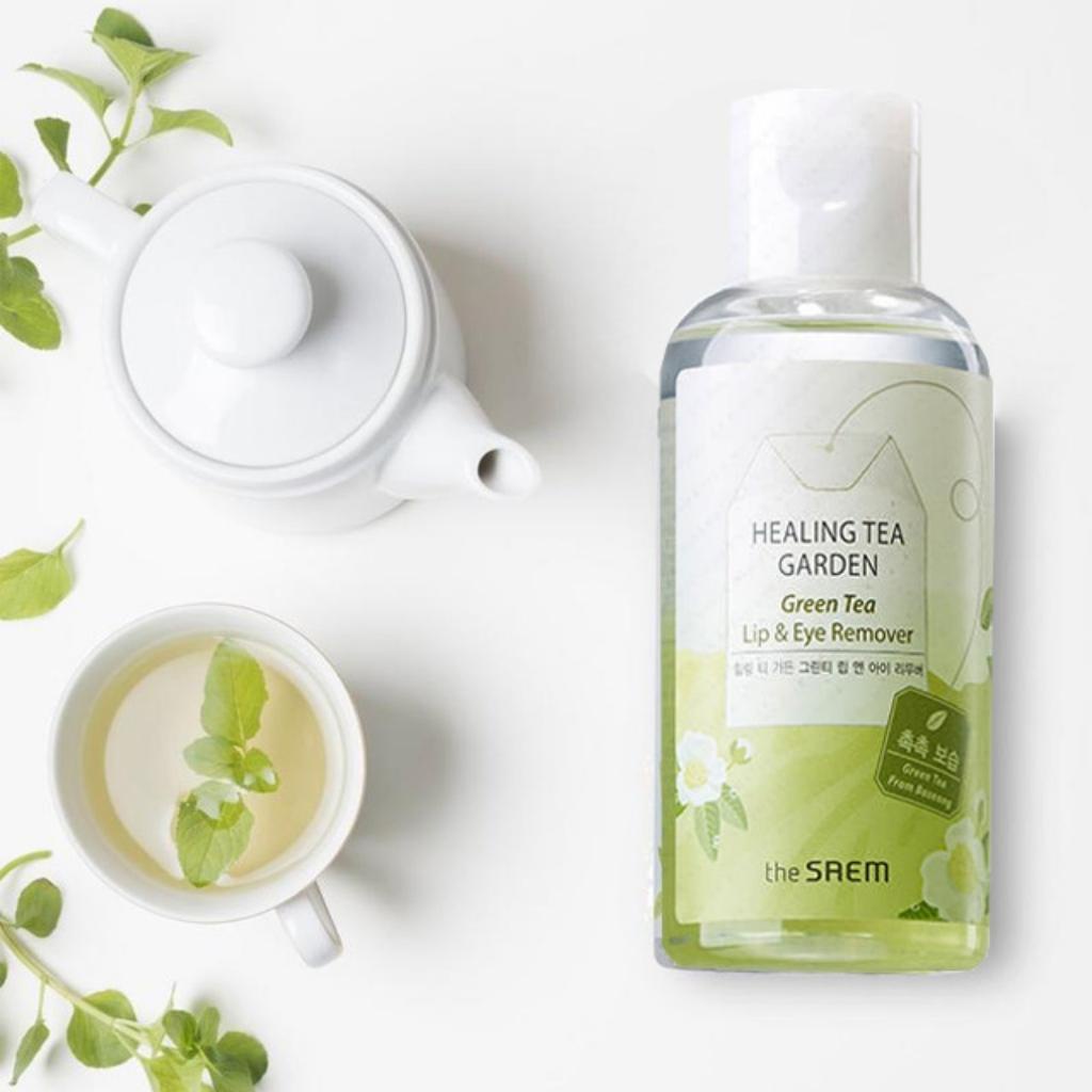 Nước Tẩy Trang Sạch Nhờn, Se Khít Lỗ Chân Lông Trà Xanh The Saem Healing Tea Garden Green Tea Cleansing Water 300ml