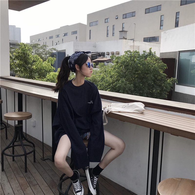 Áo Thun Tay Dài Dáng Rộng Thời Trang Mùa Thu Cho Nữ