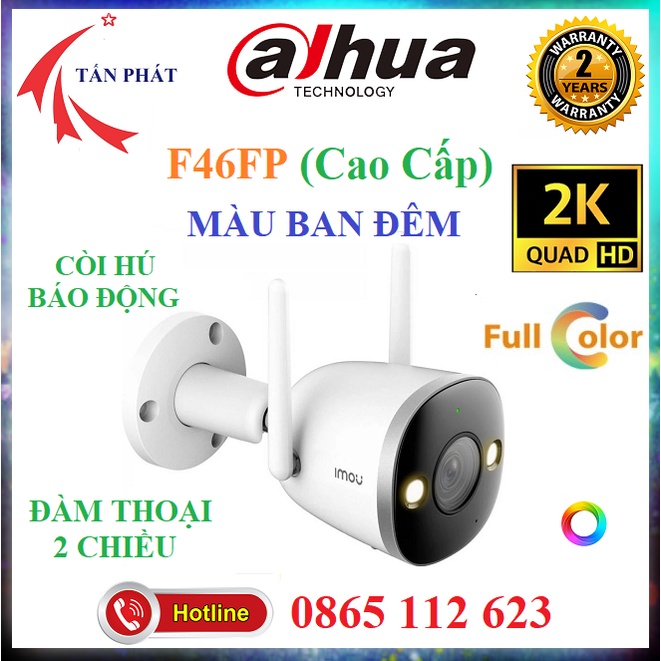 Camera IP 4M WiFi Ngoài Trời IMOU F46FP F26FP Cao Cấp  2K 1080P Bullet 2S  BH 24TH F22P F42FP G42P  MÀU BAN ĐÊM Dahua