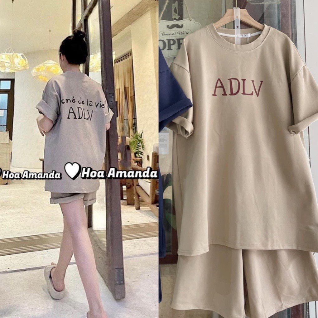 Bộ Đùi Nam Nữ Form Rộng Hàn Quốc ADLV- Bộ Đùi Tay Lỡ  Dày Mịn Thoáng Mát Thiết Kế  Kiểu Dáng Năng Động Trẻ Trung