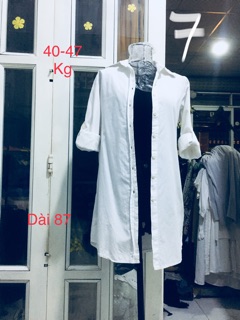 Áo sơ mi trắng dáng dài