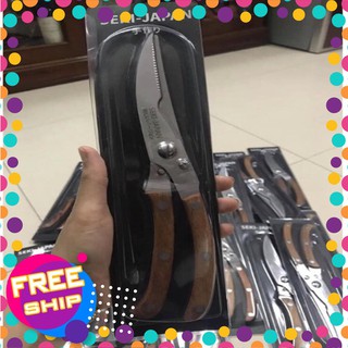 Kéo cắt gà vịt cán gỗ seki japan-9282