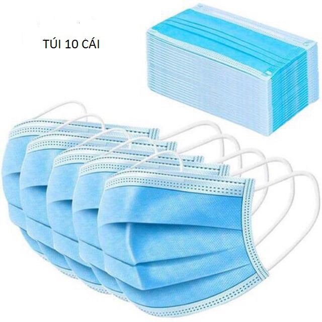 [HÀNG XUẤT KHẨU] Khẩu Trang Y Tế, Túi 10 Chiếc Khẩu Trang 4 Lớp Sun Health, Kháng Khuẩn 99%Đầy Đủ Giấy Tờ Kiểm Định