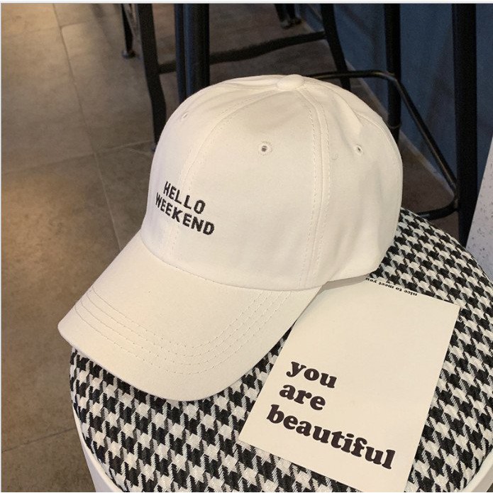 Mũ lưỡi trai nón kết thời trang thếu chữ Hello Weekend phong cách trẻ trung cá tính