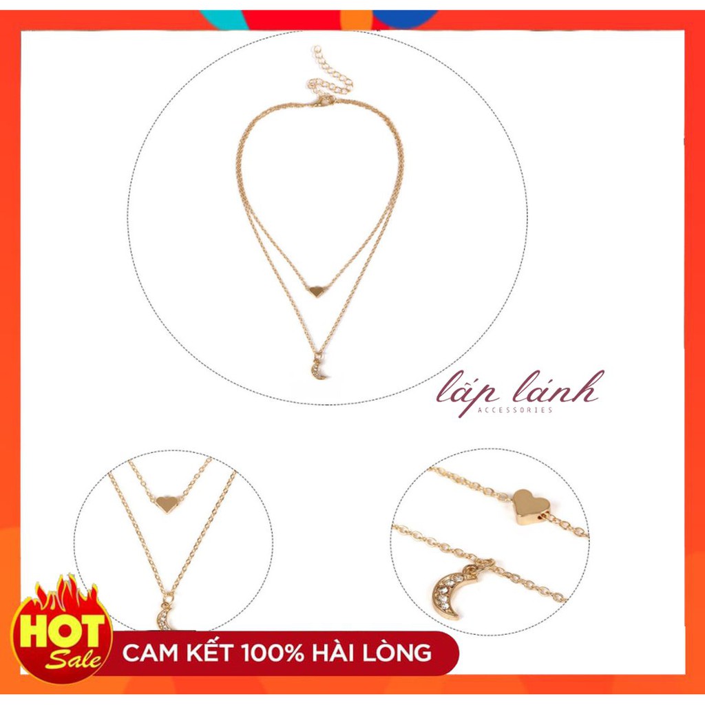 [Có sẵn] VÒNG CỔ/ DÂY CHUYỀN KIM LOẠI HÌNH HỌC TIM SAO ĐƠN GIẢN CÁ TÍNH PHONG CÁCH CHÂU MỸ 213VC34