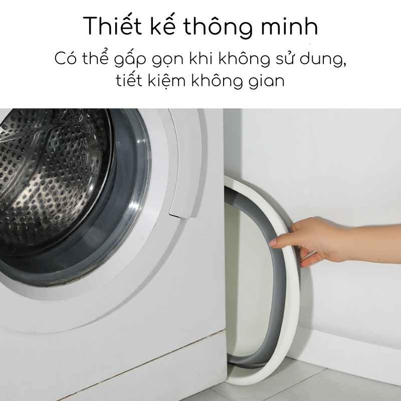 Chậu tắm cho bé, thau gấp gọn, chậu ngâm chân silicon đa năng, kích thước vừa + lớn