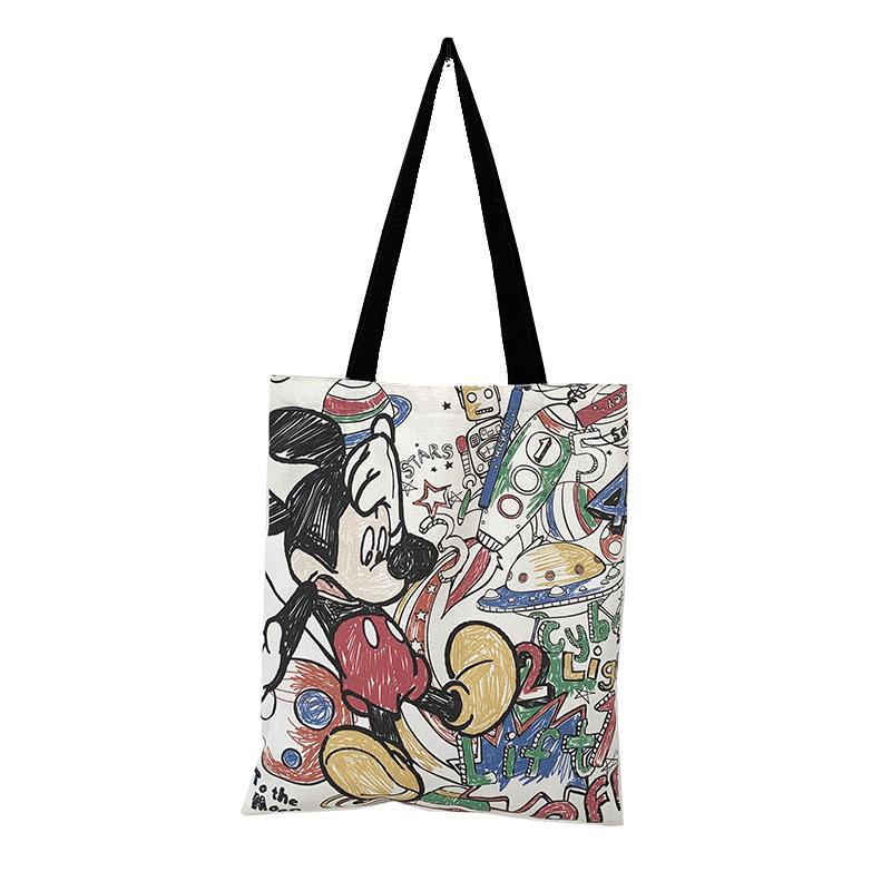 Disney Micky mouse Túi vải túi một vai cô gái túi xách túi học sinh túi zipper túi túi môi trường