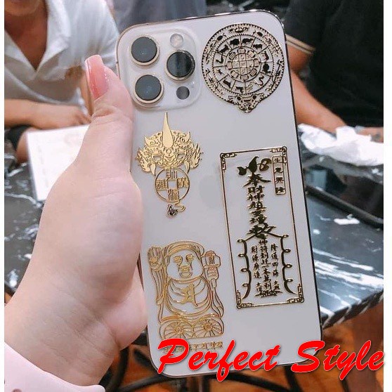 Miếng Dán Linh Phù - THần tài - Tài Lộc, May Mắn, Phong Thuỷ - Mèo thần tài (Dán Điện Thoại, Đồ Dùng ...)